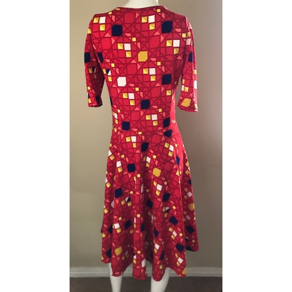Lularoe | Primary colors geometric pattern dress - Picture 2 of 6